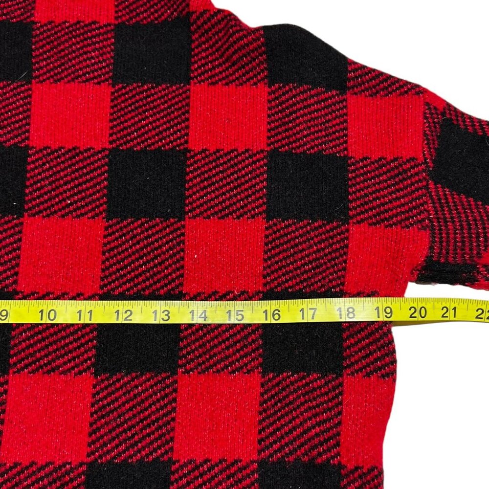 Women's Loft Buffalo Check Sweater Black/Red Size Small - Picture 5 of 6